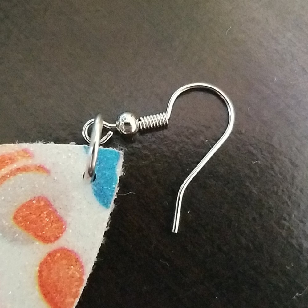 Handmade Faux Leather Marker Earrings - Picture 3 of 3